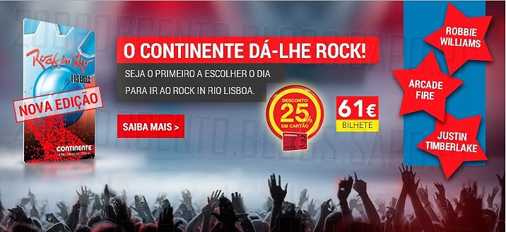 25% de desconto | CONTINENTE | Rock in Rio